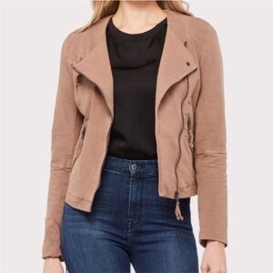 Marrakech Mollie Moto Jacket Anthro Fitted Stretch 3 Pocket Latte Color Small
